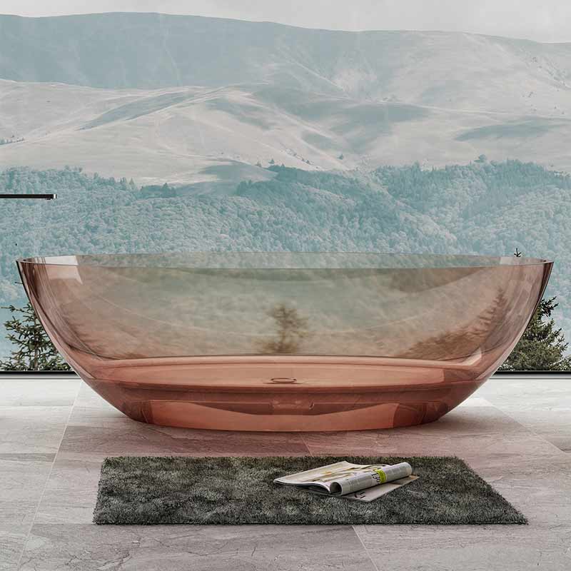 Cada de baie, freestanding, 1800x850x520, din rasina, ovala, nude transparent, MonBlari