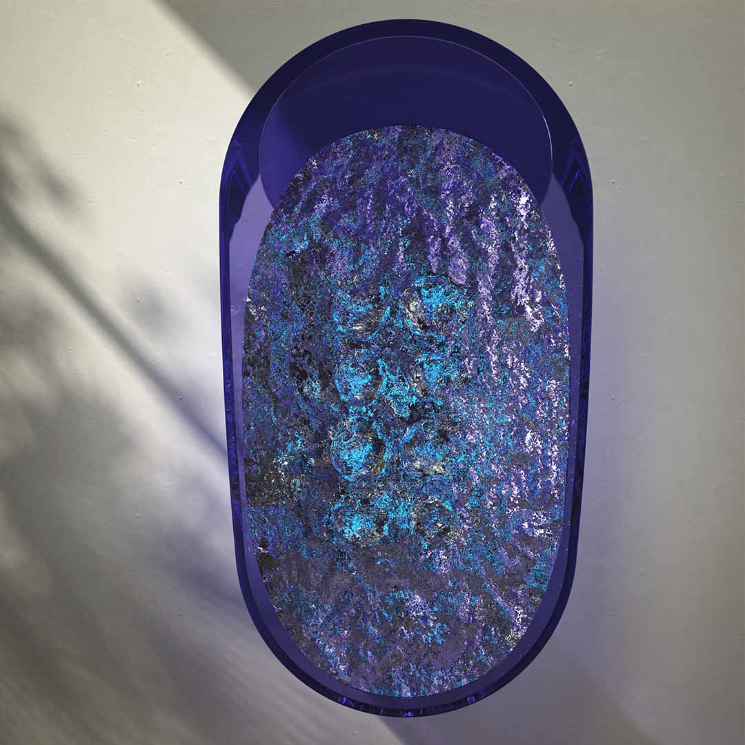 Cada de baie, freestanding, functie bideu, 1800x950x680 mm, din rasina, ovala, margine curbata, violet transparent, MonBlari
