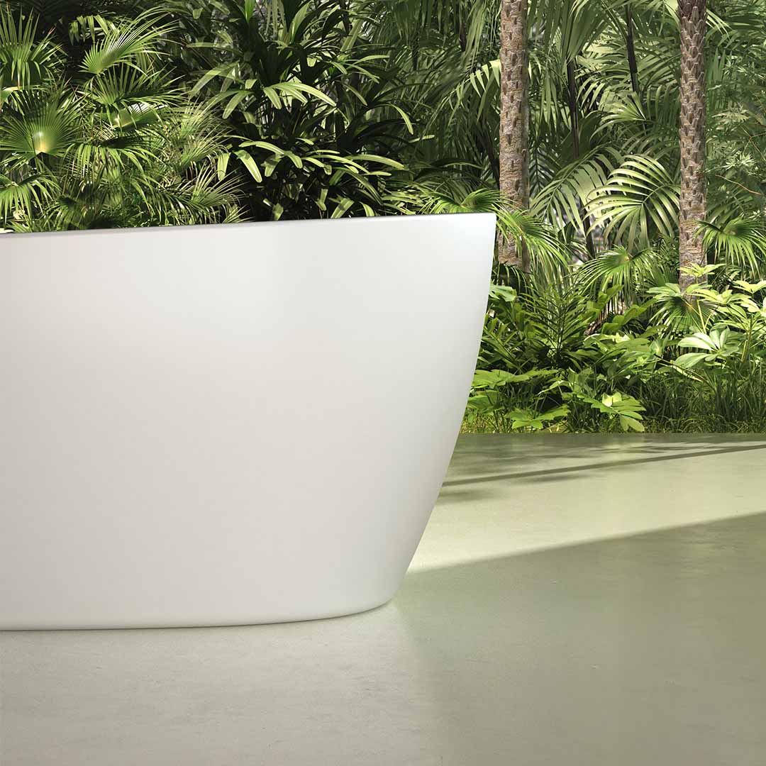 Cada de baie, freestanding, functie jacuzzi, 1700x800x630 mm, din compozit, ovala, alb mat, MonBlari