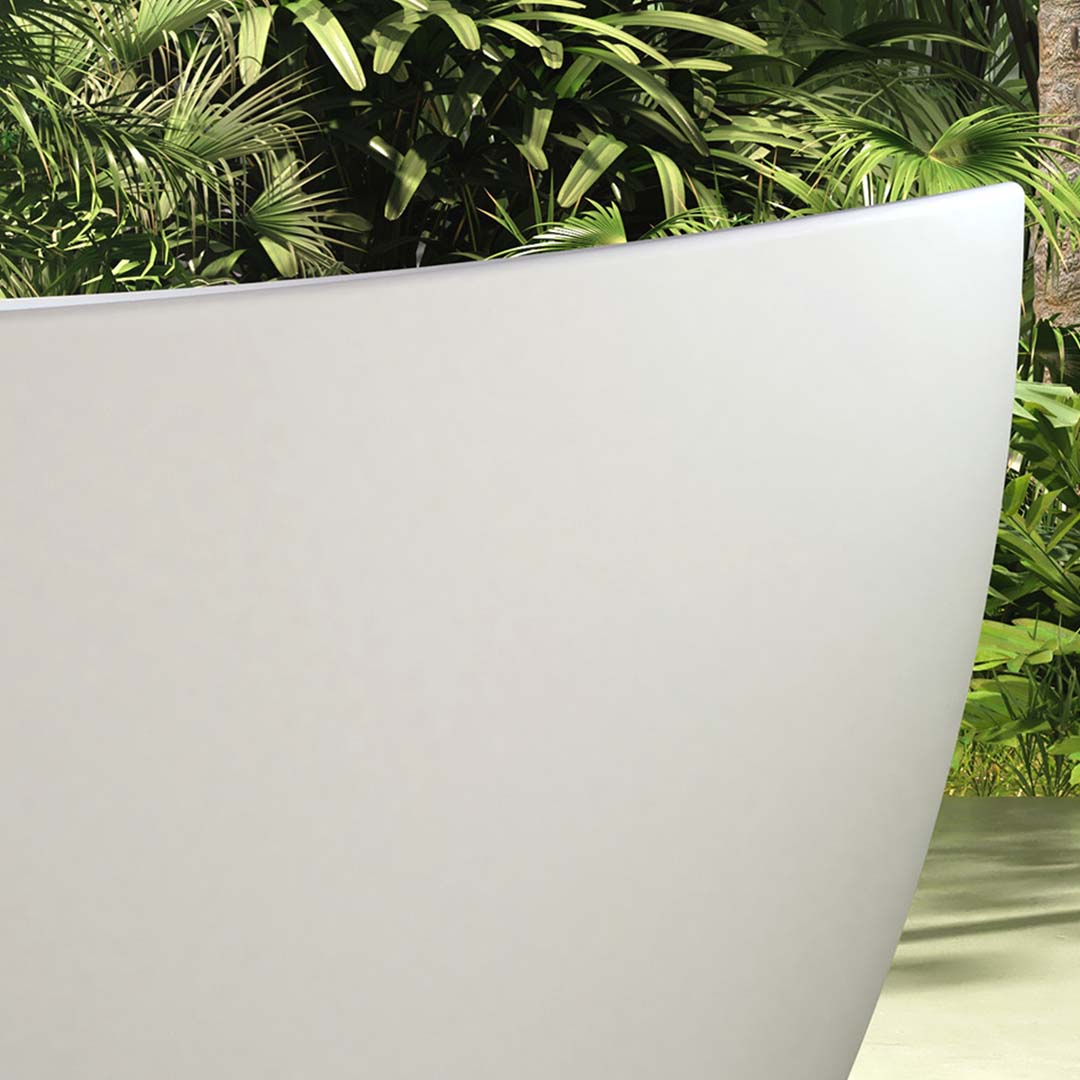 Cada de baie, freestanding, functie jacuzzi, 1700x800x630 mm, din compozit, ovala, curbata, alb mat, MonBlari