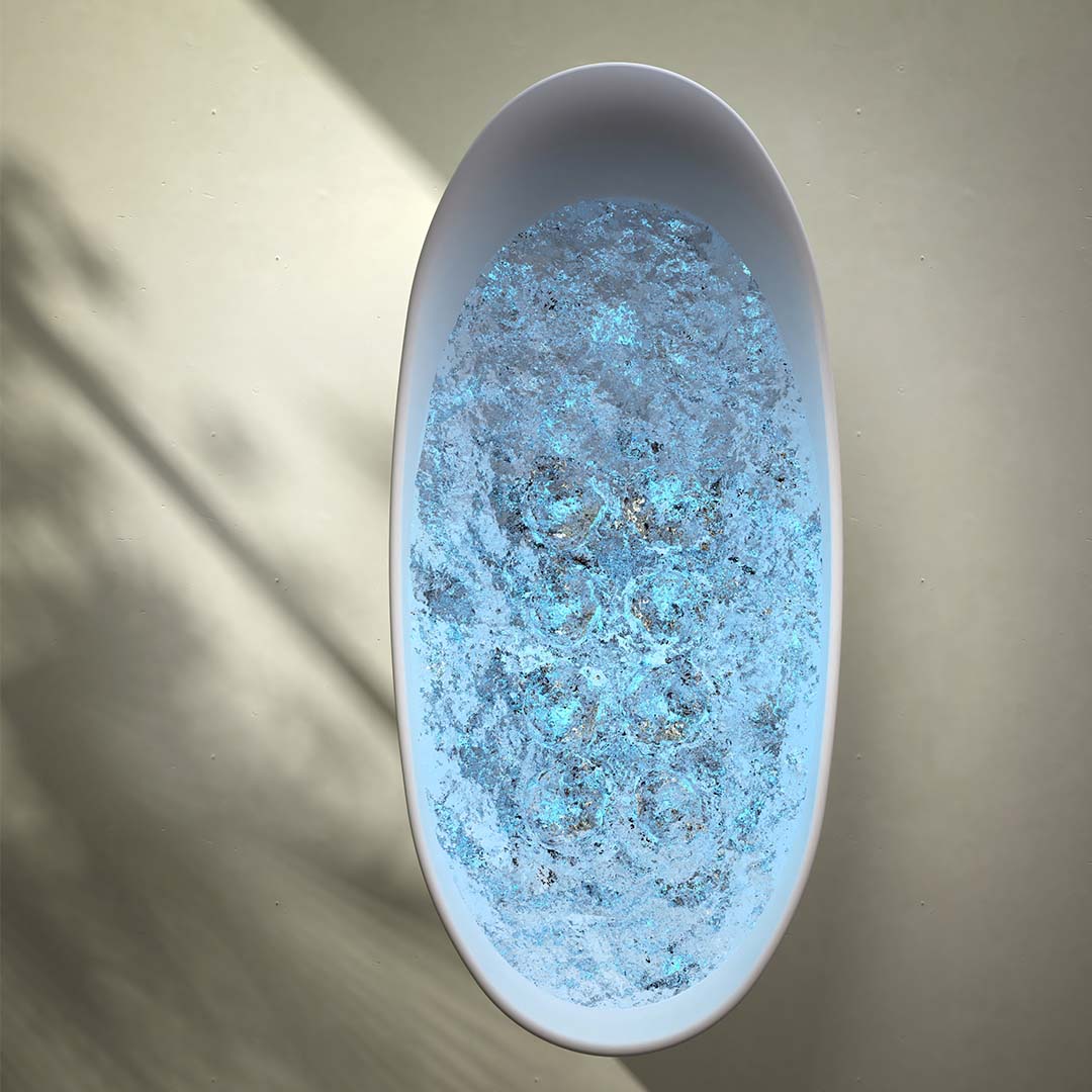 Cada de baie, freestanding, functie jacuzzi, 1700x800x630 mm, din compozit, ovala, curbata, alb mat, MonBlari