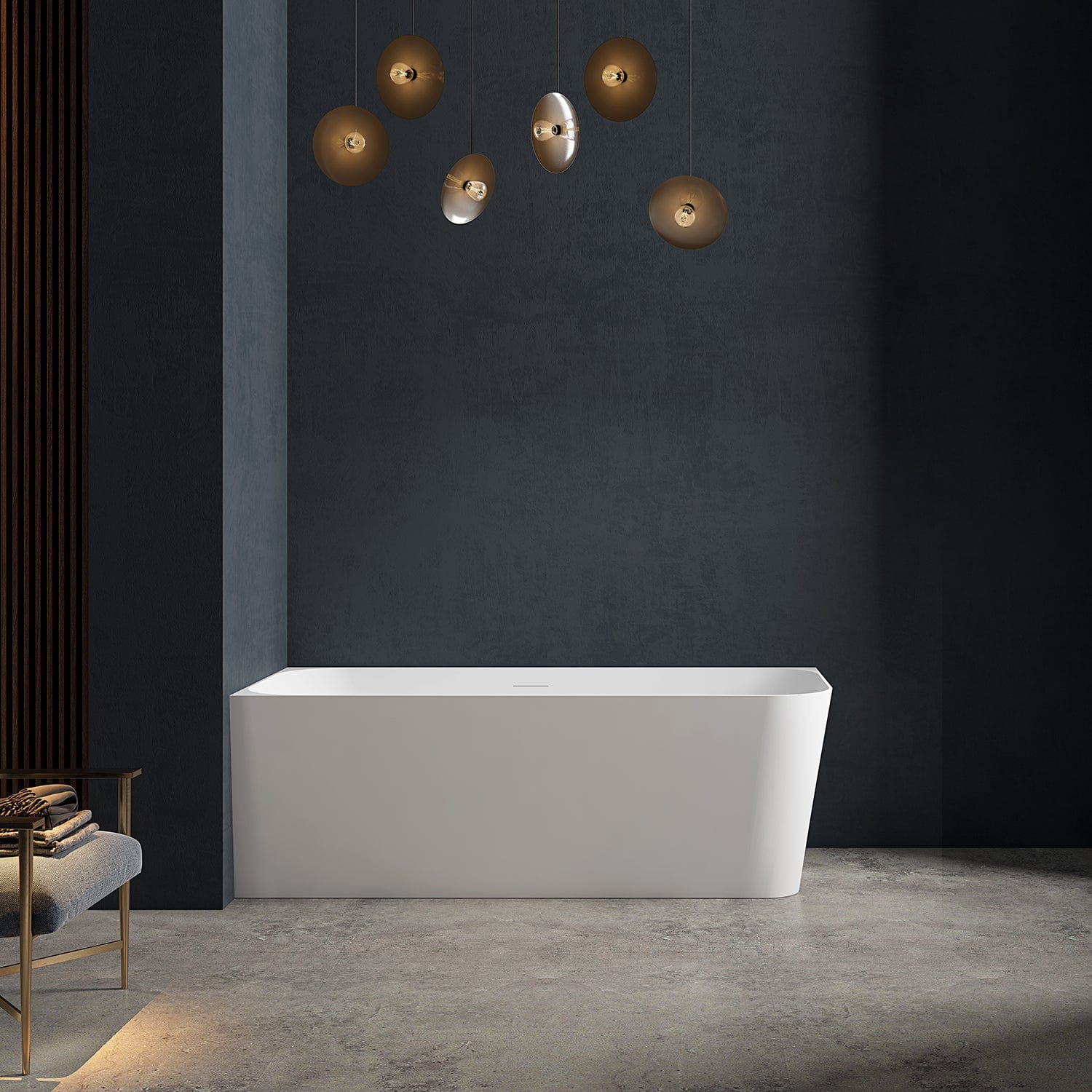 Cadă de colț Brava, 160x75x58 cm, alb lucios, cod 4014, colț perete stânga