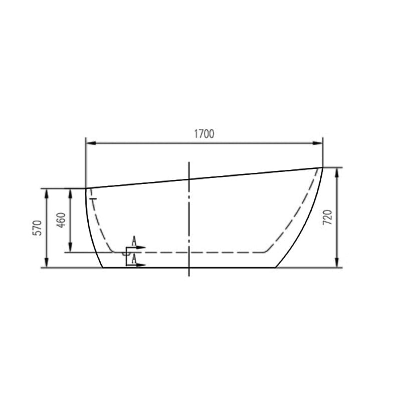 Cada freestanding cu instalatie Florida, Natalia New, 170 x 78 x 72 cm