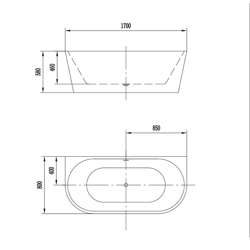 Cada freestanding, Florida, Beatrice 170 x 80 x 58 cm, cu instalatie completa, finisaj alb