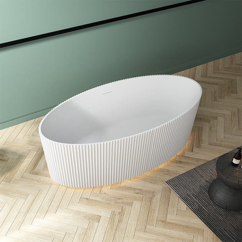 Cadă freestanding ovală Gloria, cu iluminare LED, 170x85x58 cm, alb lucios, cod G4012