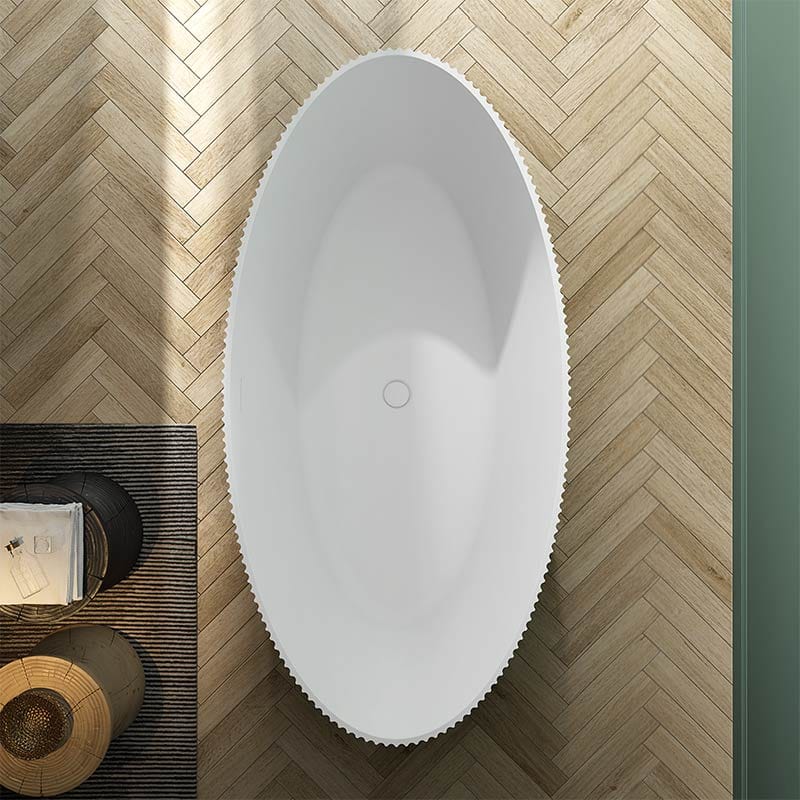 Cadă freestanding ovală Gloria, cu iluminare LED, 170x85x58 cm, alb lucios, cod G4012