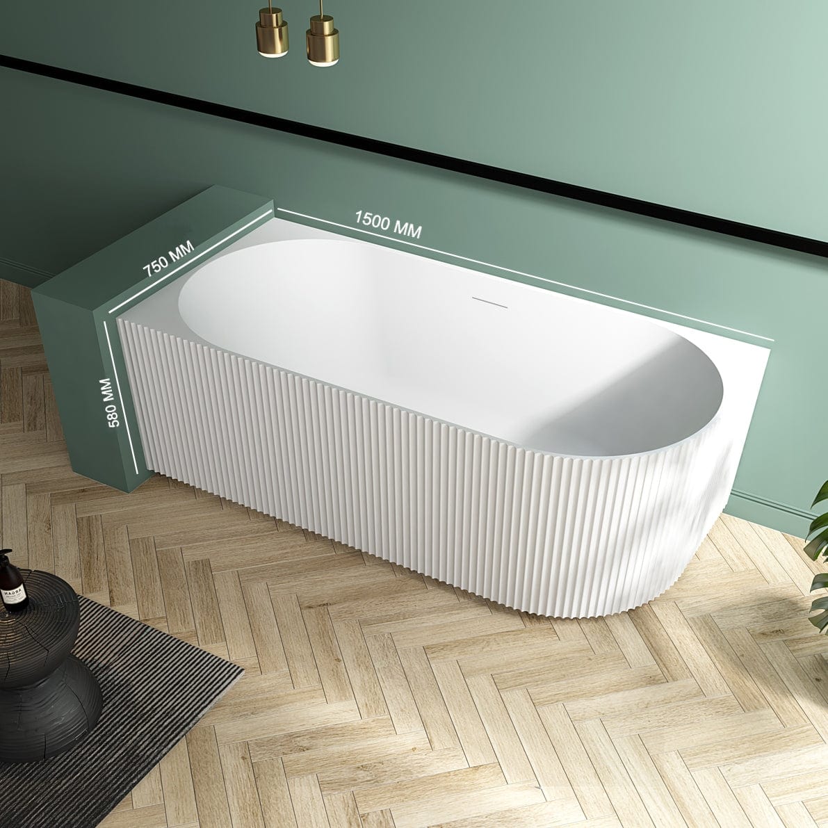 Cadă pe colț Andalusia, cu iluminare LED, 150x75x58 cm, alb lucios, colț perete stânga, cod 4021