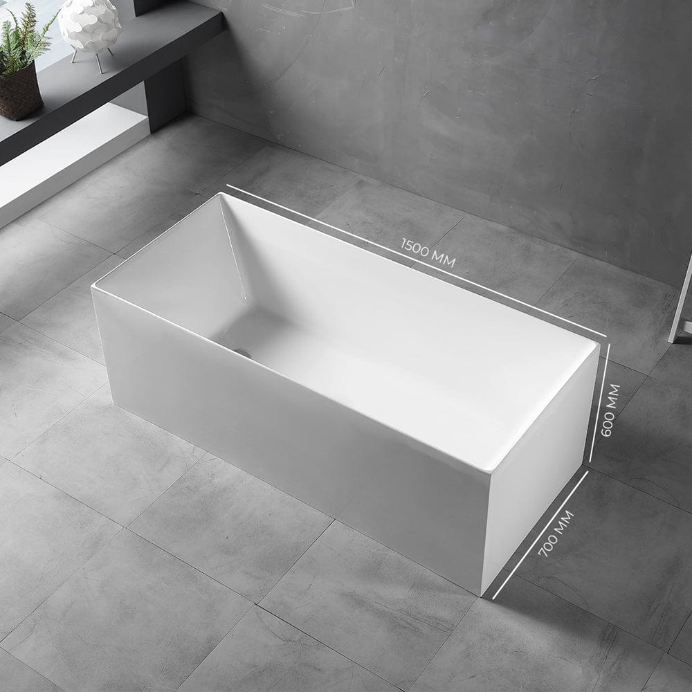 Cadă rectangulară Eclipse, 150x70x60 cm, alb lucios, cod 4003