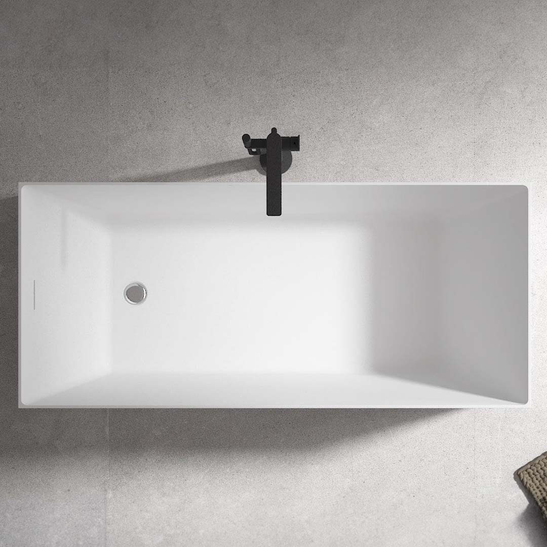 Cadă rectangulară Eclipse, 170x75x60 cm, alb lucios, cod 4004