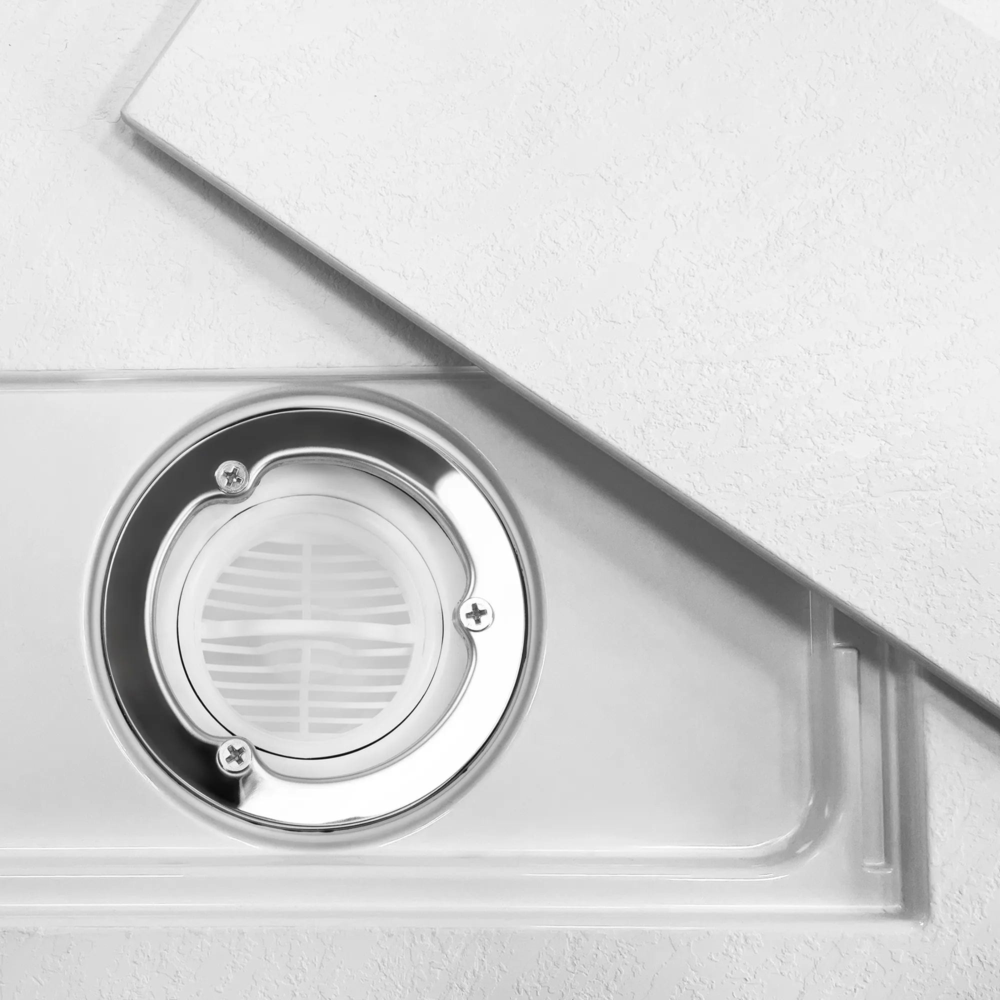 Cădiță de duș Rea Bazalt Carrara, alb, 80x100 cm