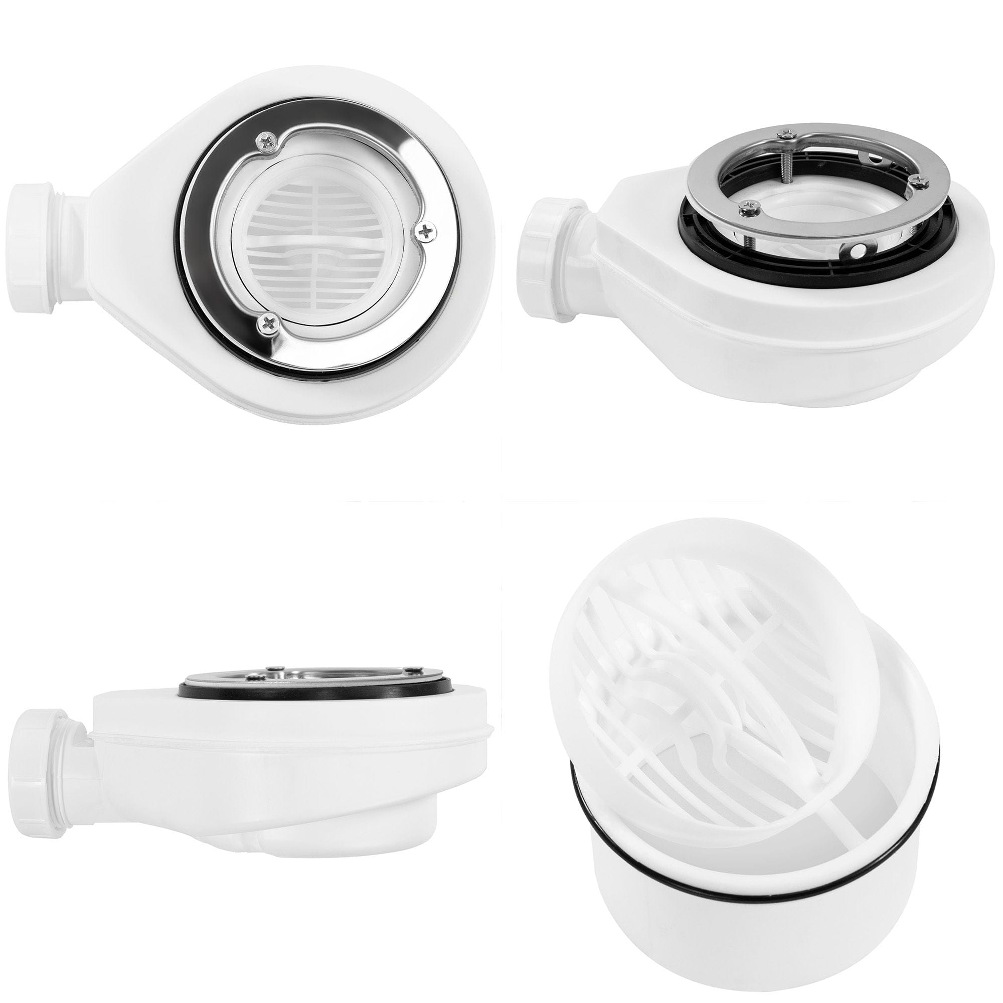 Cădiță de duș Rea Bazalt long, profil jos, negru, 80x120 cm