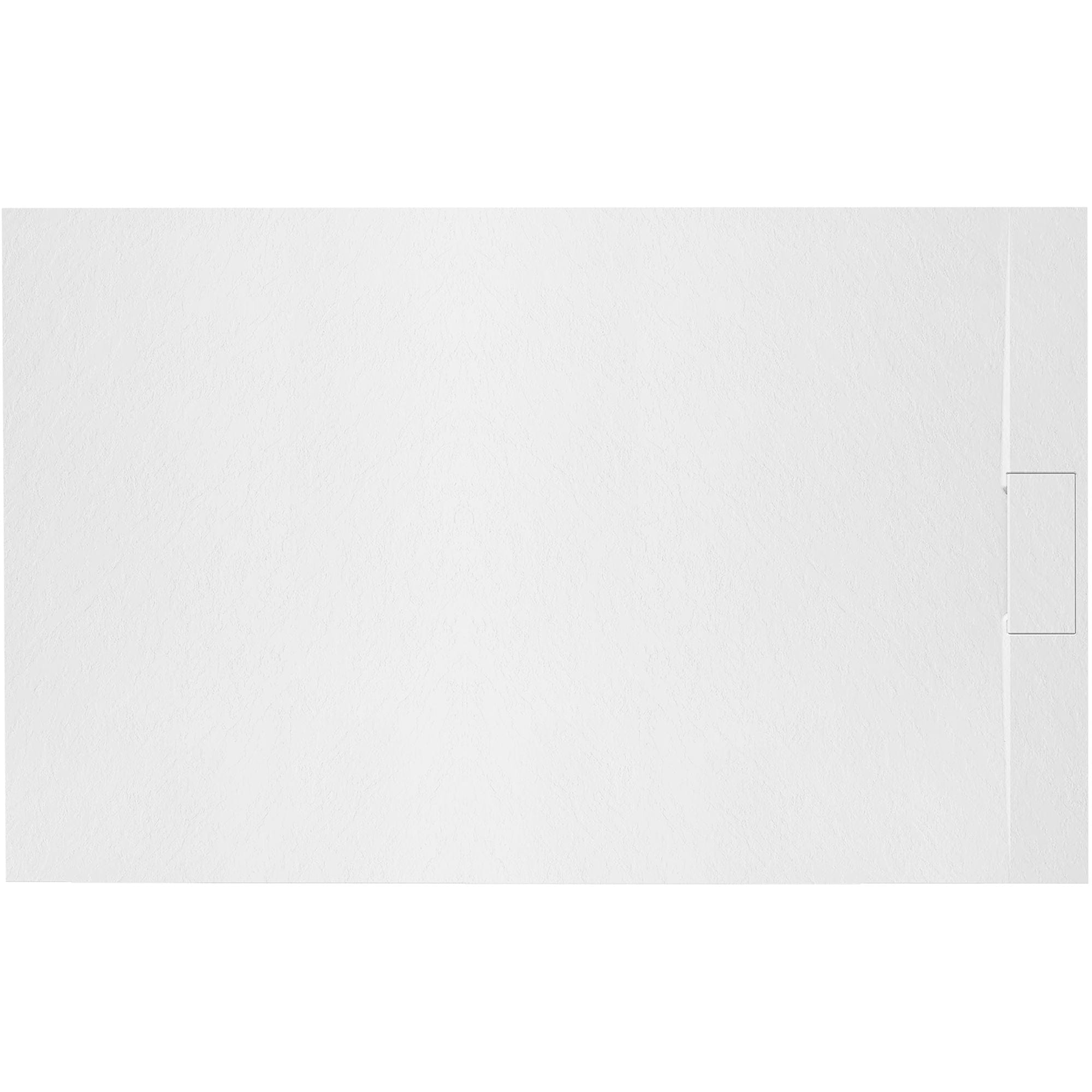 Cădiță de duș Rea Bazalt, profil jos, alb, 80x100 cm