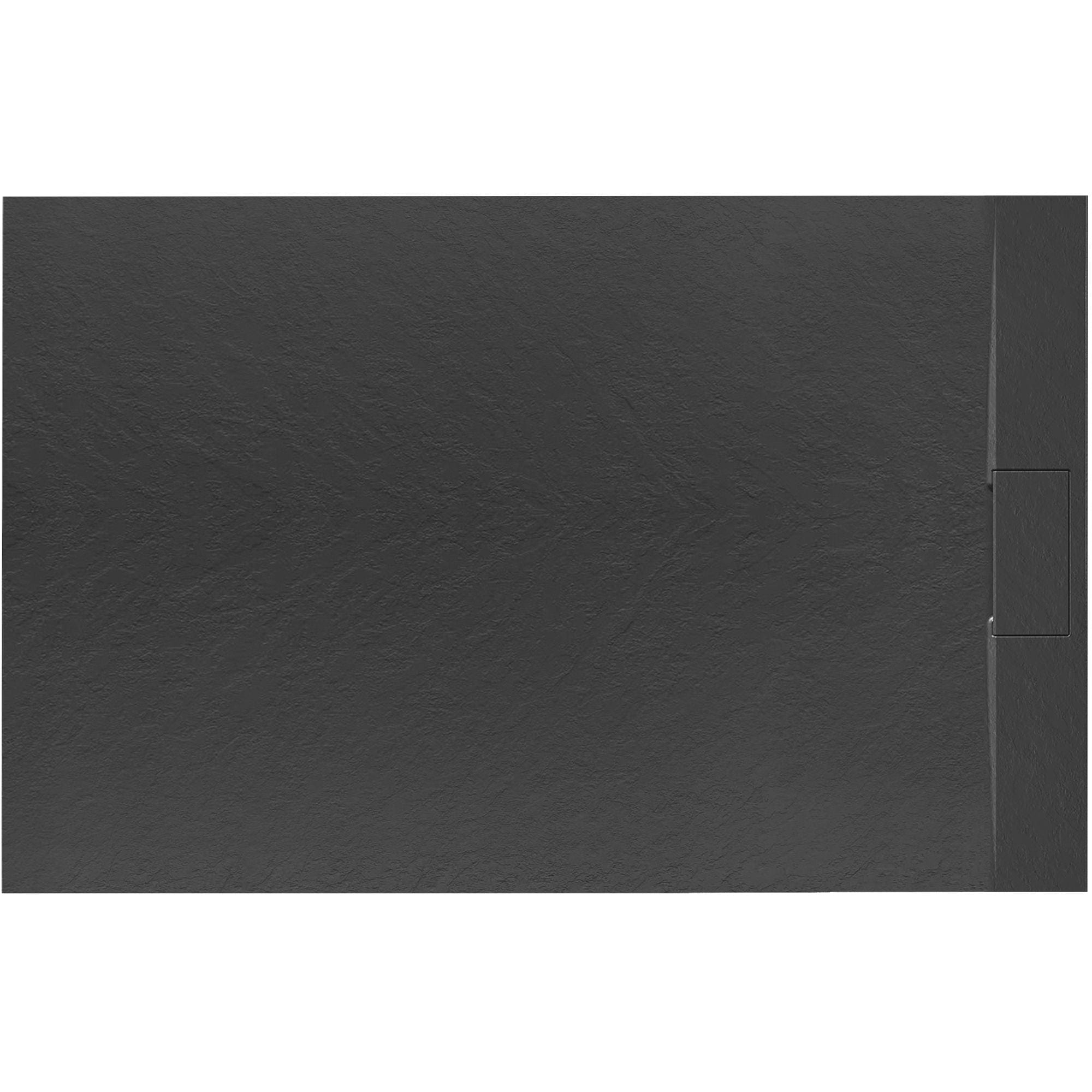 Cădiță de duș Rea Bazalt, profil jos, negru, 90x120 cm