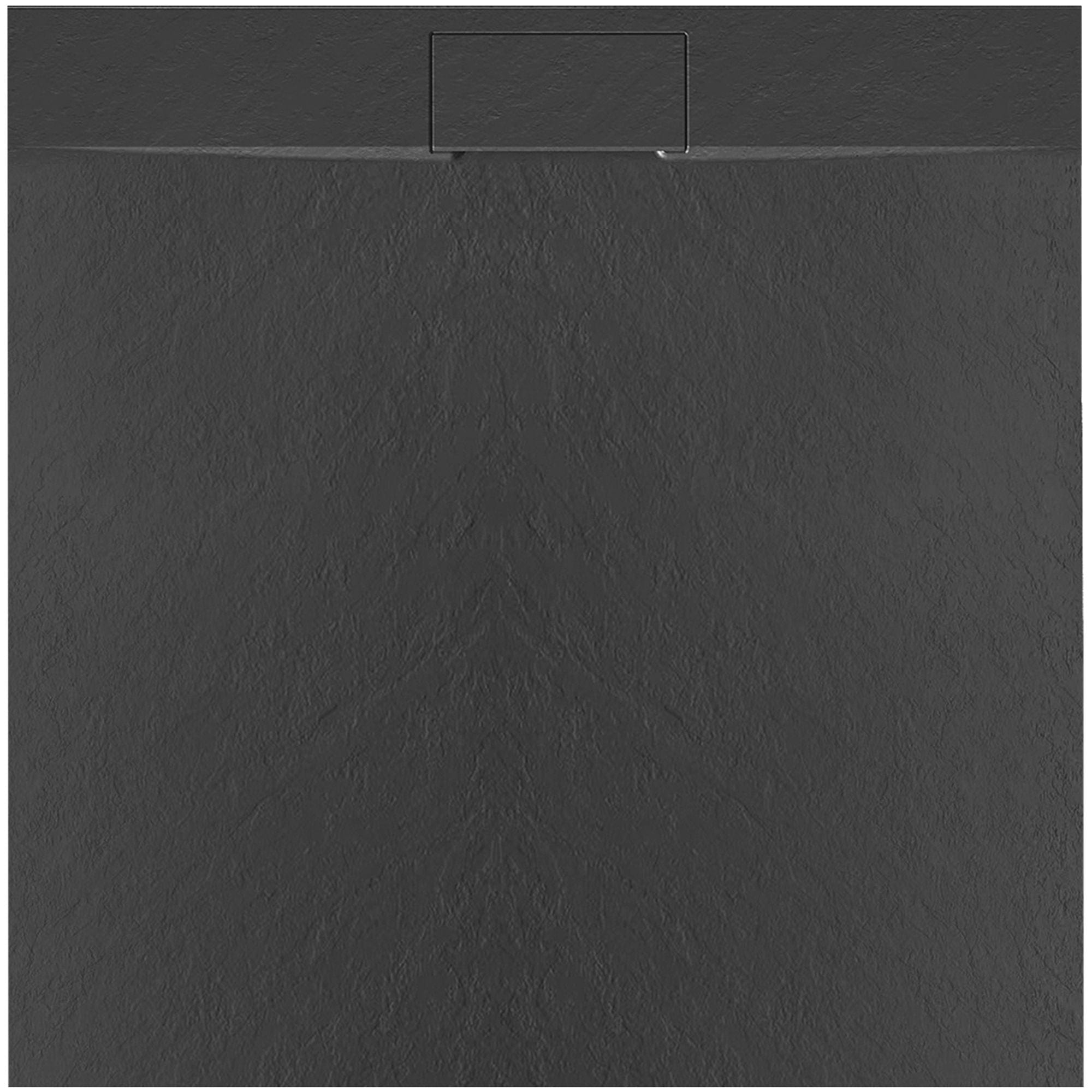 Cădiță de duș Rea Bazalt, profil jos, negru, 90x90 cm