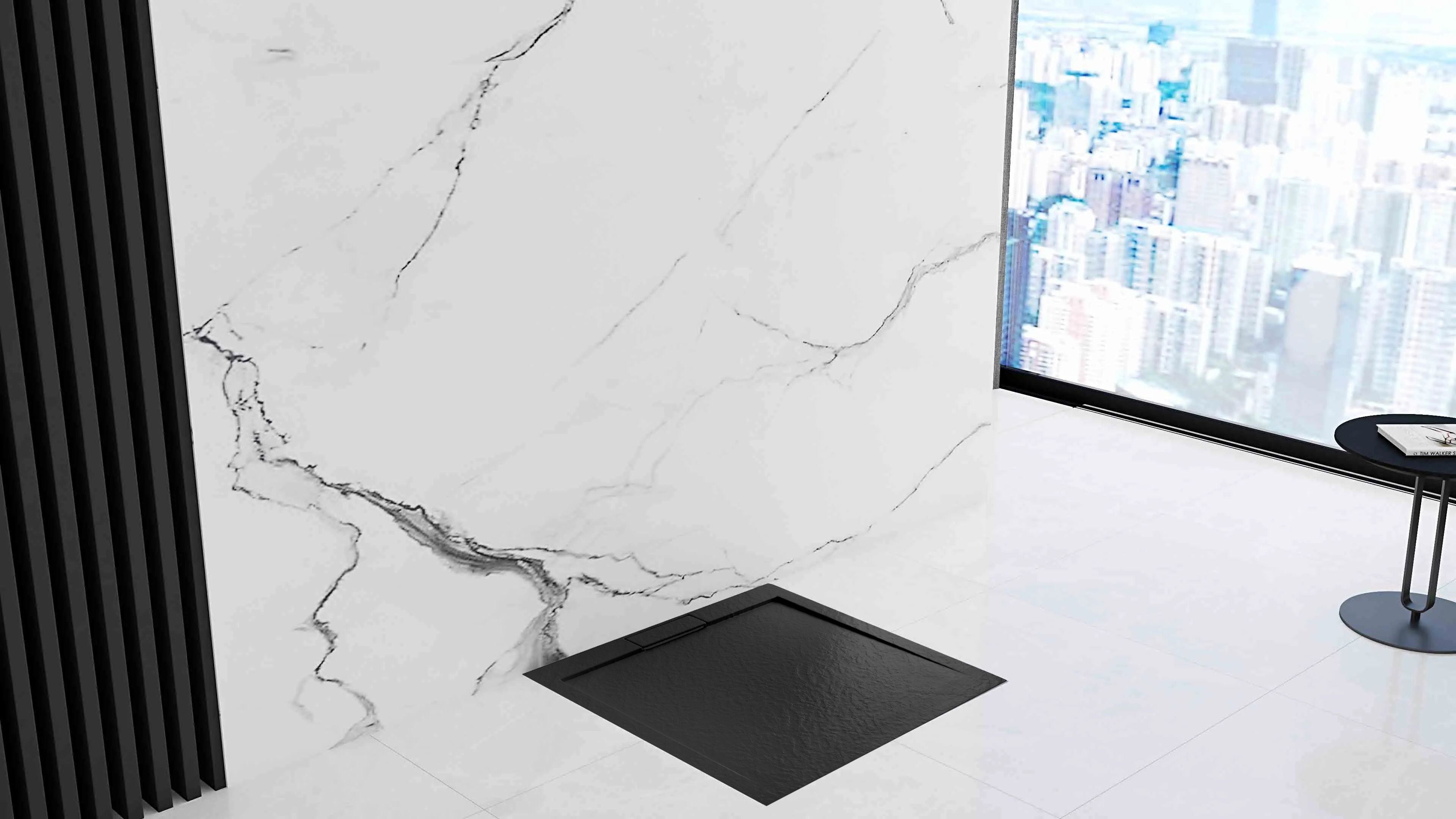 Cadiță de duș Rea Grand 80x100 cm neagră