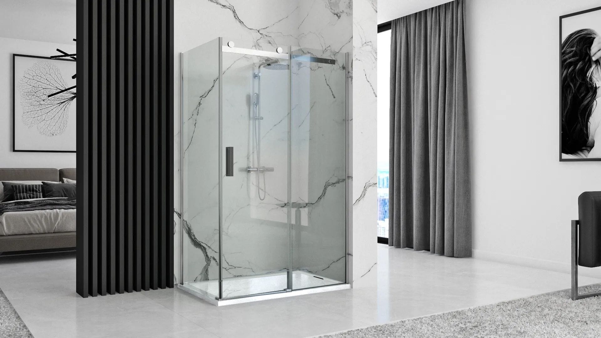 Cadiță de duș Rea Grand 90x90 cm albă