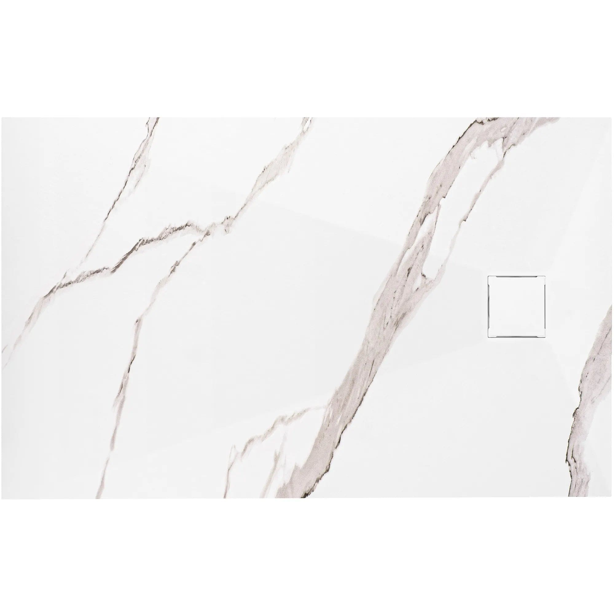 Cădiță de duș Rea Magnum Carrara, alb, 80x100 cm