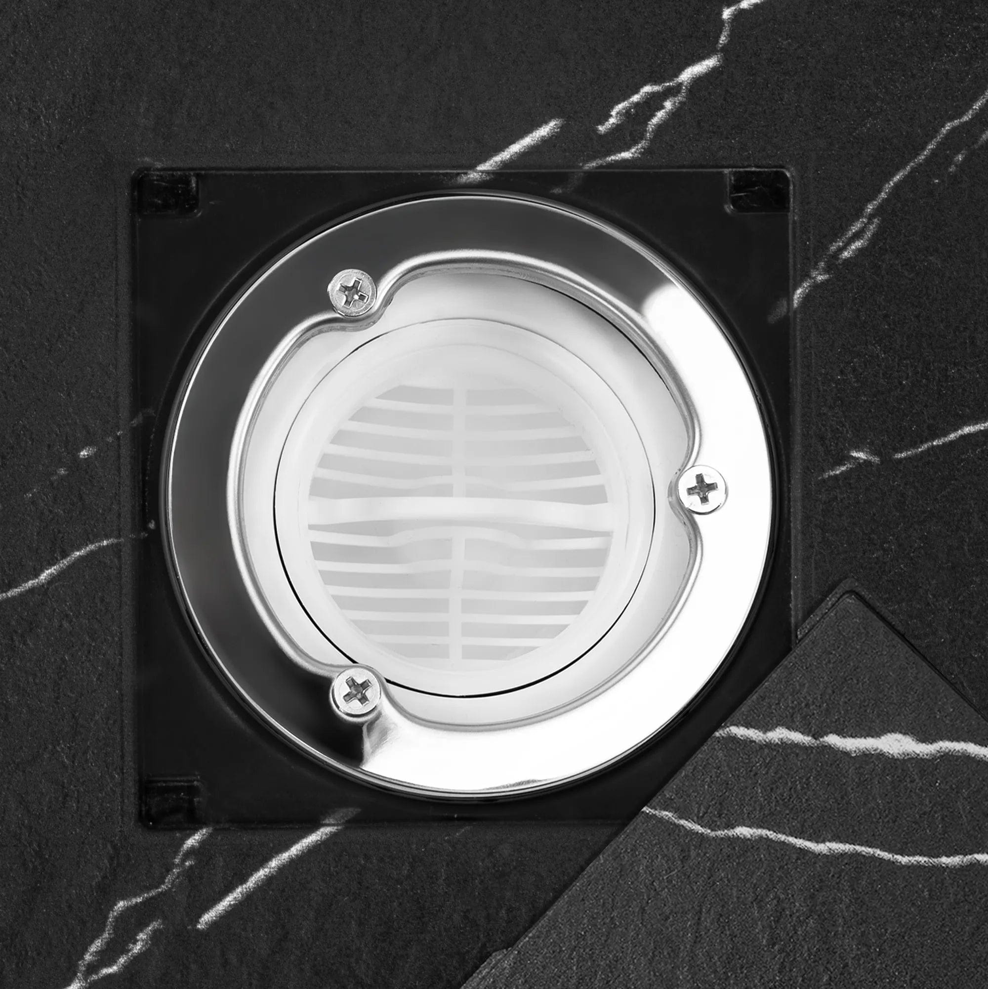 Cădiță de duș Rea Magnum Carrara, negru, 80x100 cm