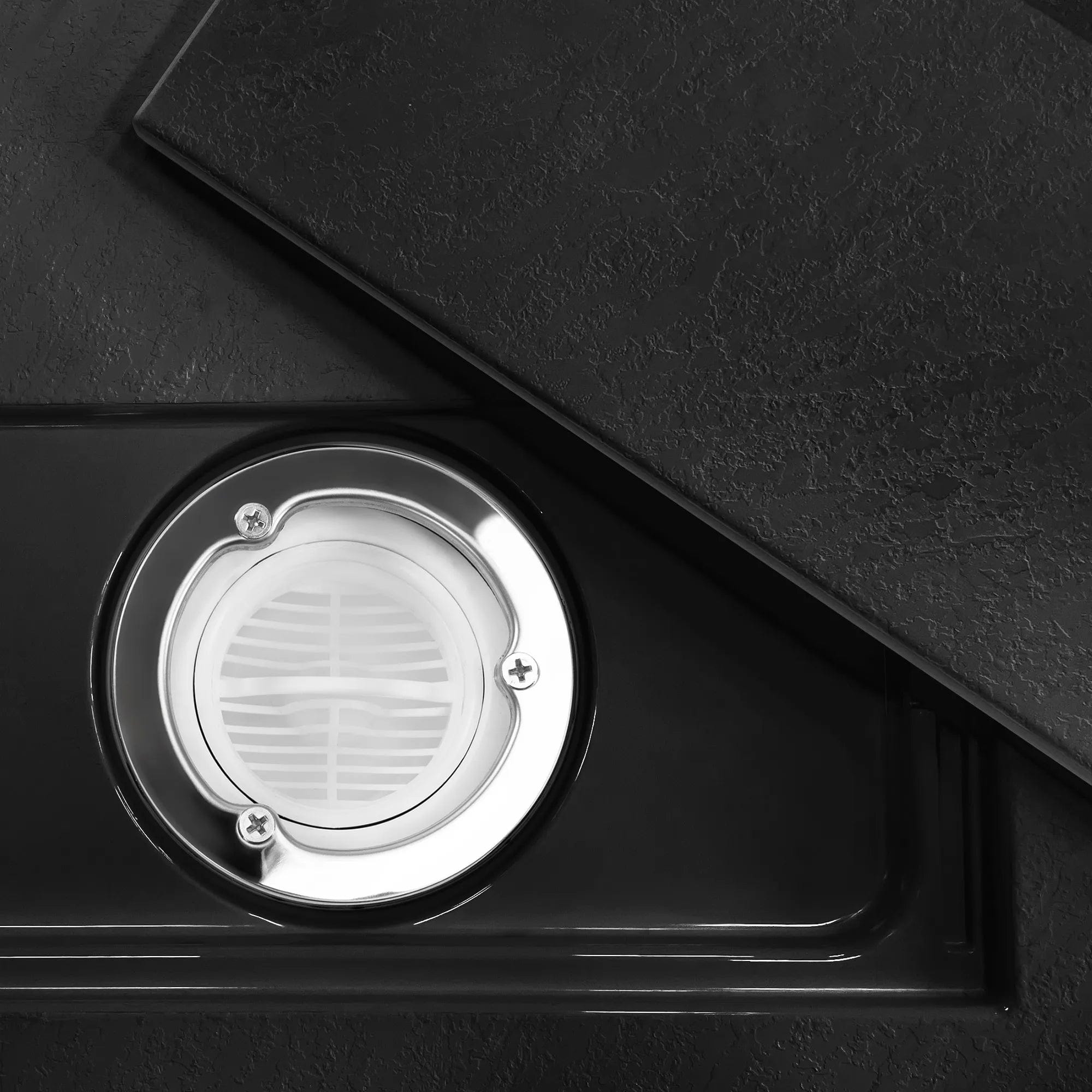 Cadita de dus Rea Bazalt, profil jos, 90x90 cm, negru