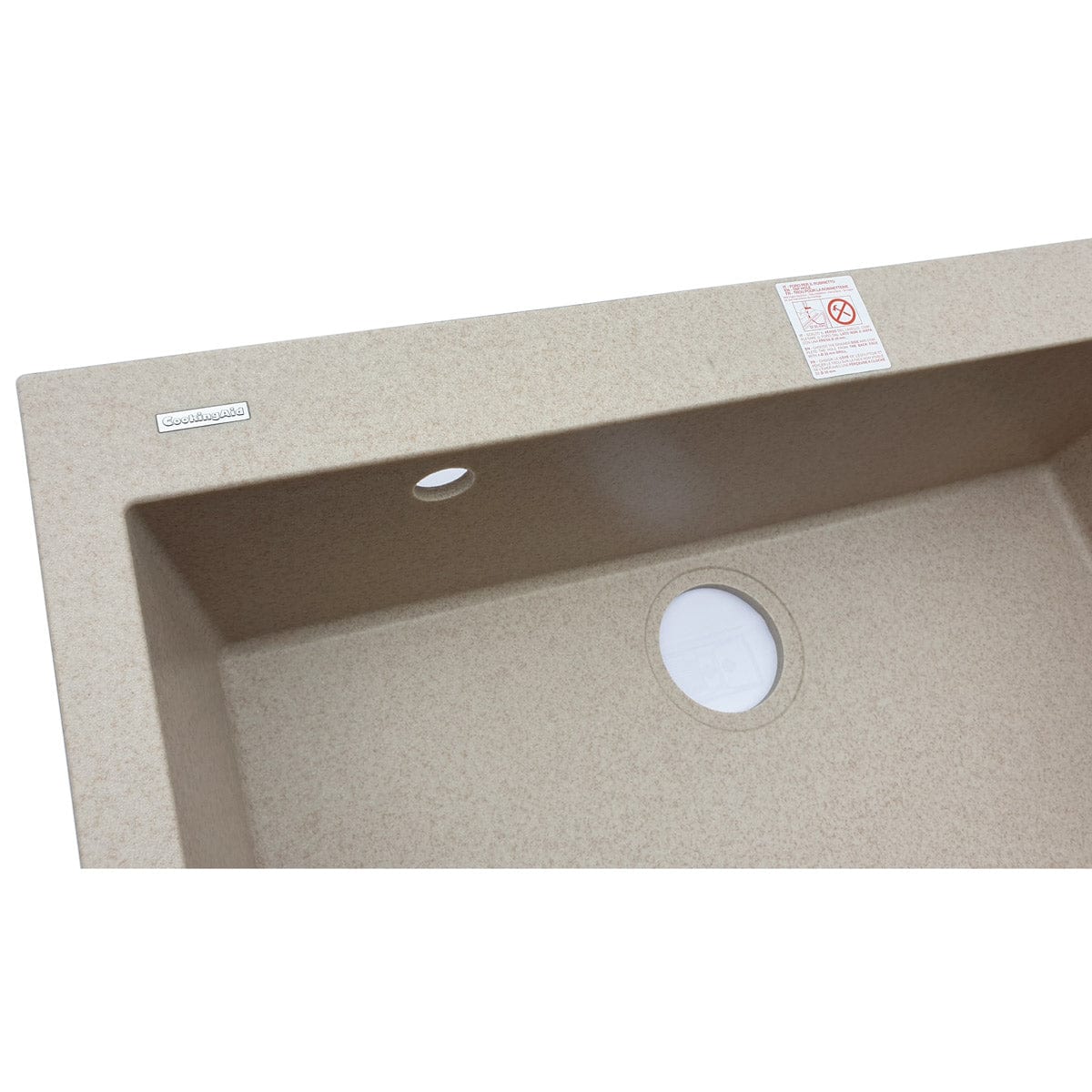 Chiuveta bucatarie granit Bej Pigmentat / Avena + accesorii montaj, 760x500x200 mm, cod 6047