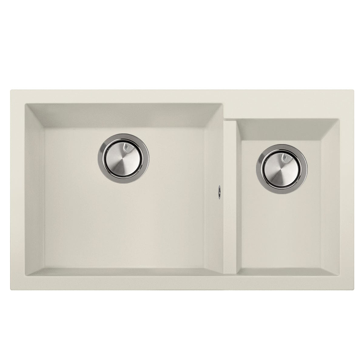 Chiuveta bucatarie granit dubla cu 2 cuve Alba Galbui / Jasmine + accesorii montaj, 860x500x200 mm, cod 6065