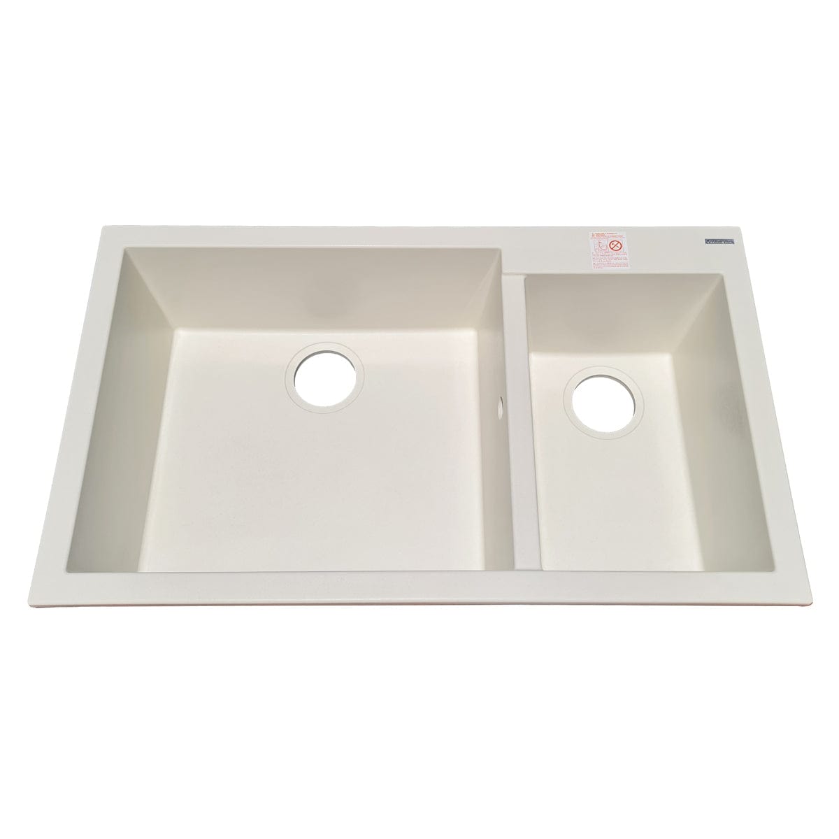 Chiuveta bucatarie granit dubla cu 2 cuve Alba Galbui / Jasmine + accesorii montaj, 860x500x200 mm, cod 6065