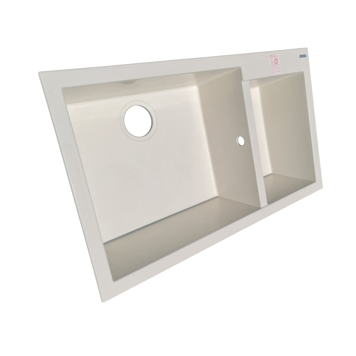 Chiuveta bucatarie granit dubla cu 2 cuve Alba Galbui / Jasmine + accesorii montaj, 860x500x200 mm, cod 6065