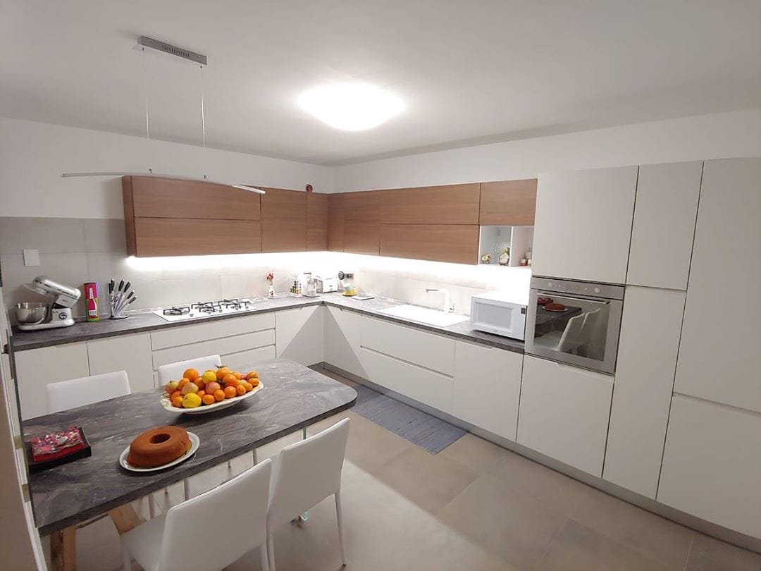 Chiuveta bucatarie granit dubla cu 2 cuve Alba / Polar White + accesorii montaj, 860x500x200 mm, cod 6063