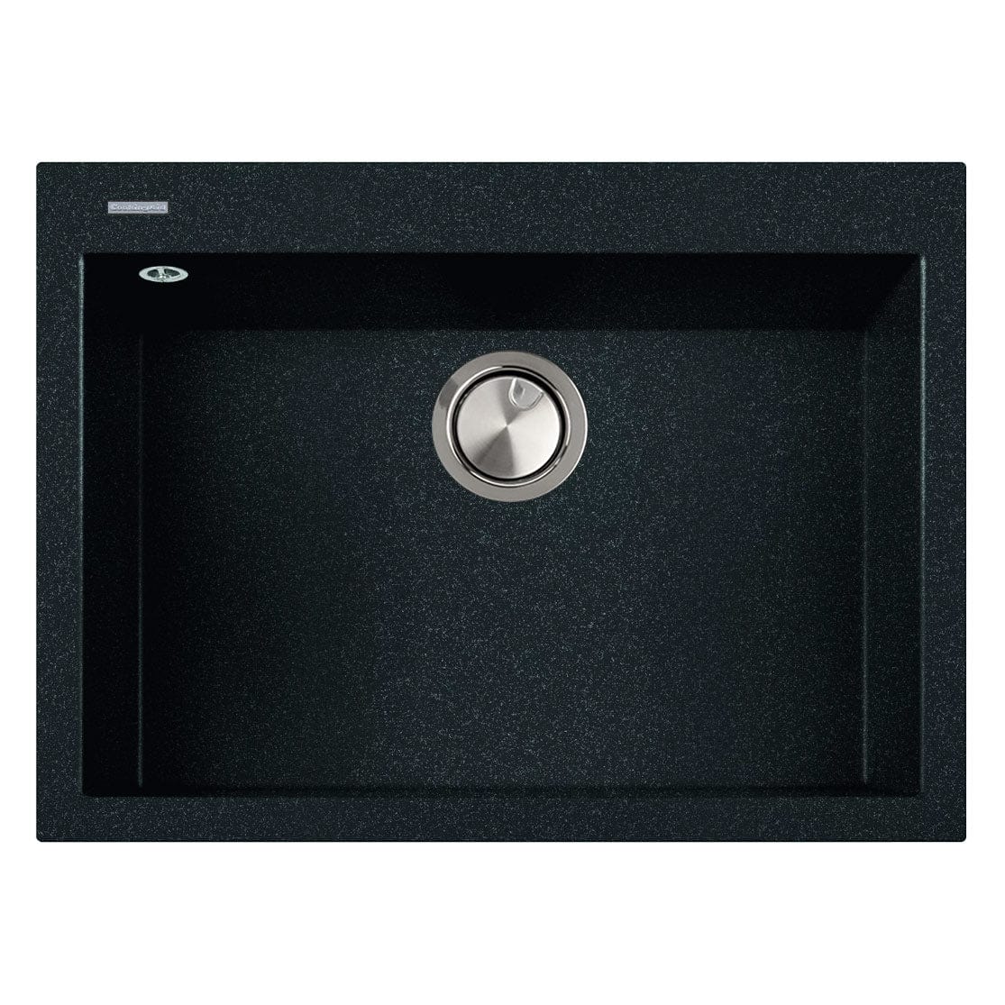 Chiuveta bucatarie granit Neagra / Black Metal quartz + accesorii montaj, 690x505x225 mm, cod 6059