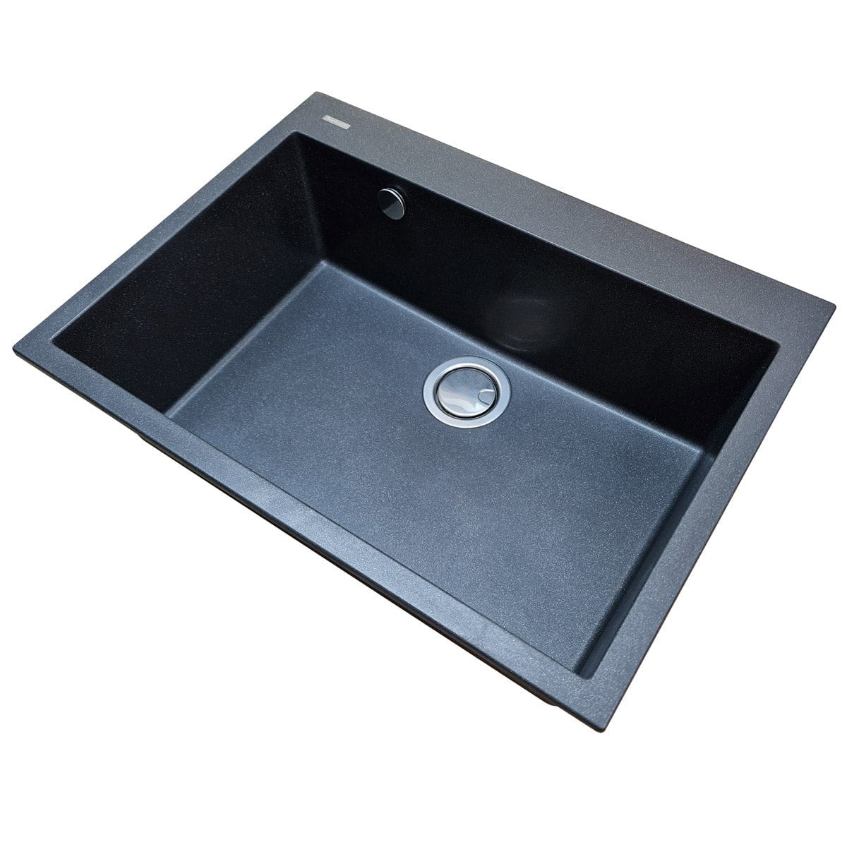 Chiuveta bucatarie granit Neagra / Black Metal quartz + accesorii montaj, 690x505x225 mm, cod 6059