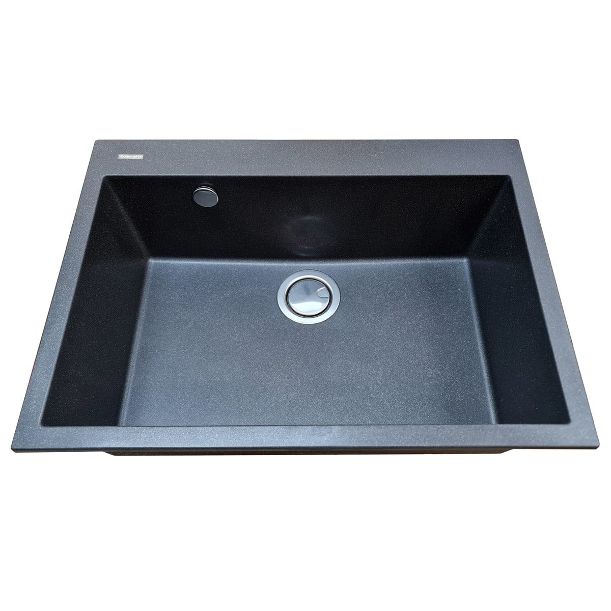 Chiuveta bucatarie granit Neagra / Black Metal quartz + accesorii montaj, 690x505x225 mm, cod 6059