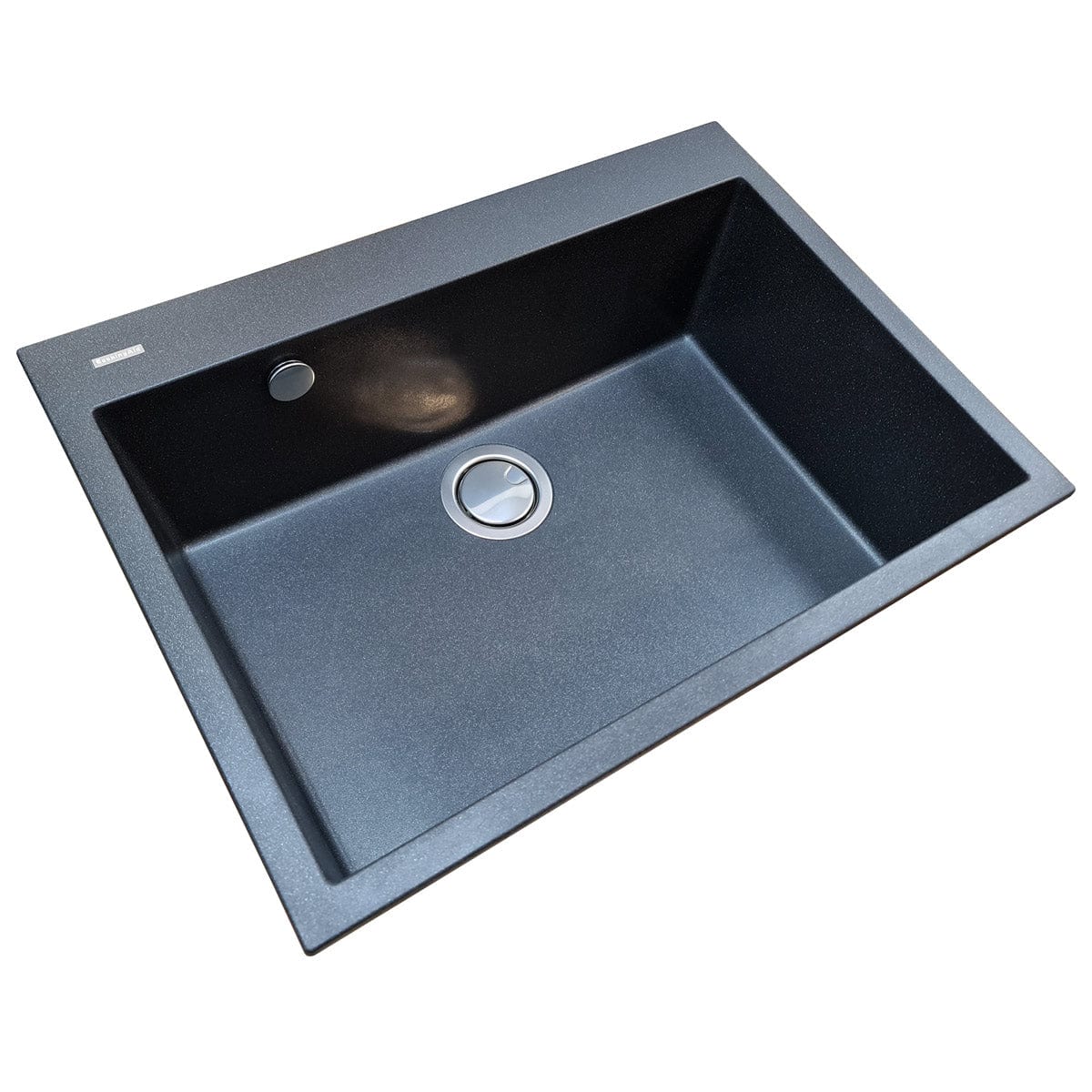 Chiuveta bucatarie granit Neagra / Black Metal quartz + accesorii montaj, 690x505x225 mm, cod 6059