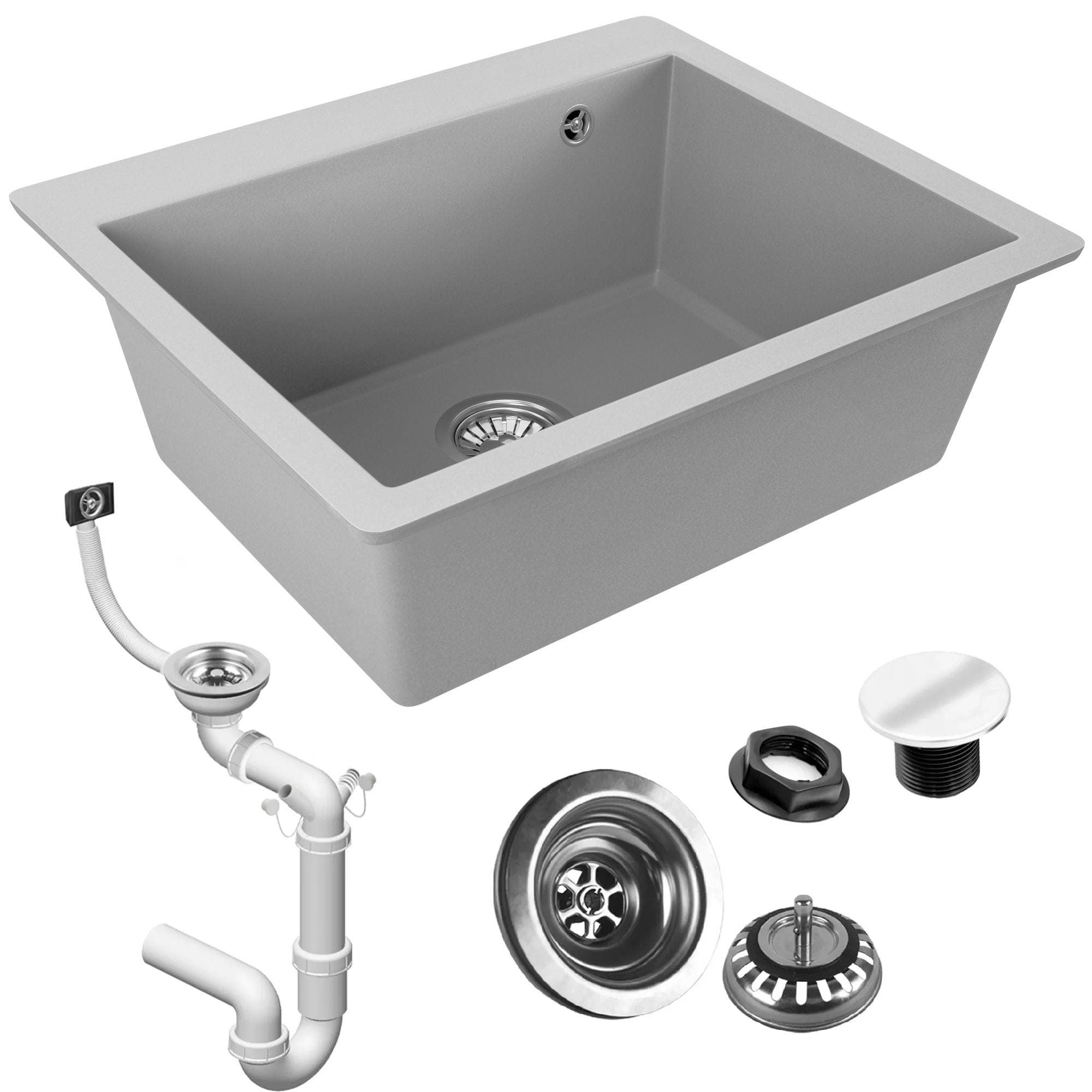 Chiuvetă bucătărie granit Rea Lin, 500x600x225 mm, gri