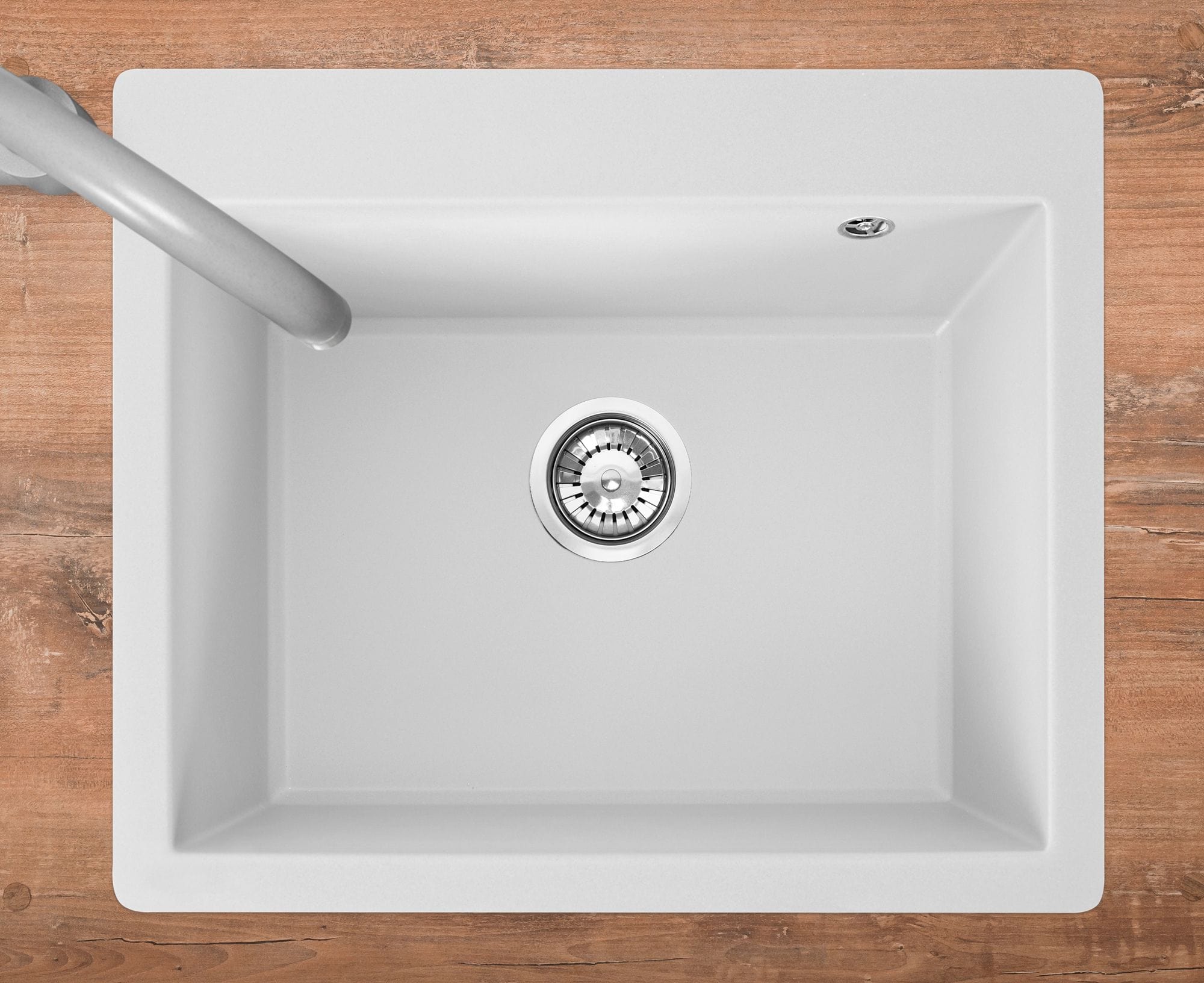 Chiuvetă bucătărie granit Rea Lin albă, 500x600x225 mm