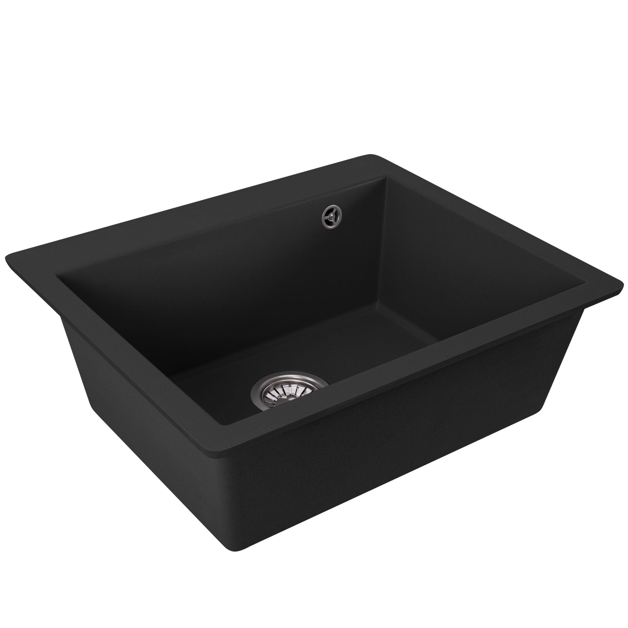 Chiuvetă bucătărie granit Rea Lin negru, 500x600x225 mm