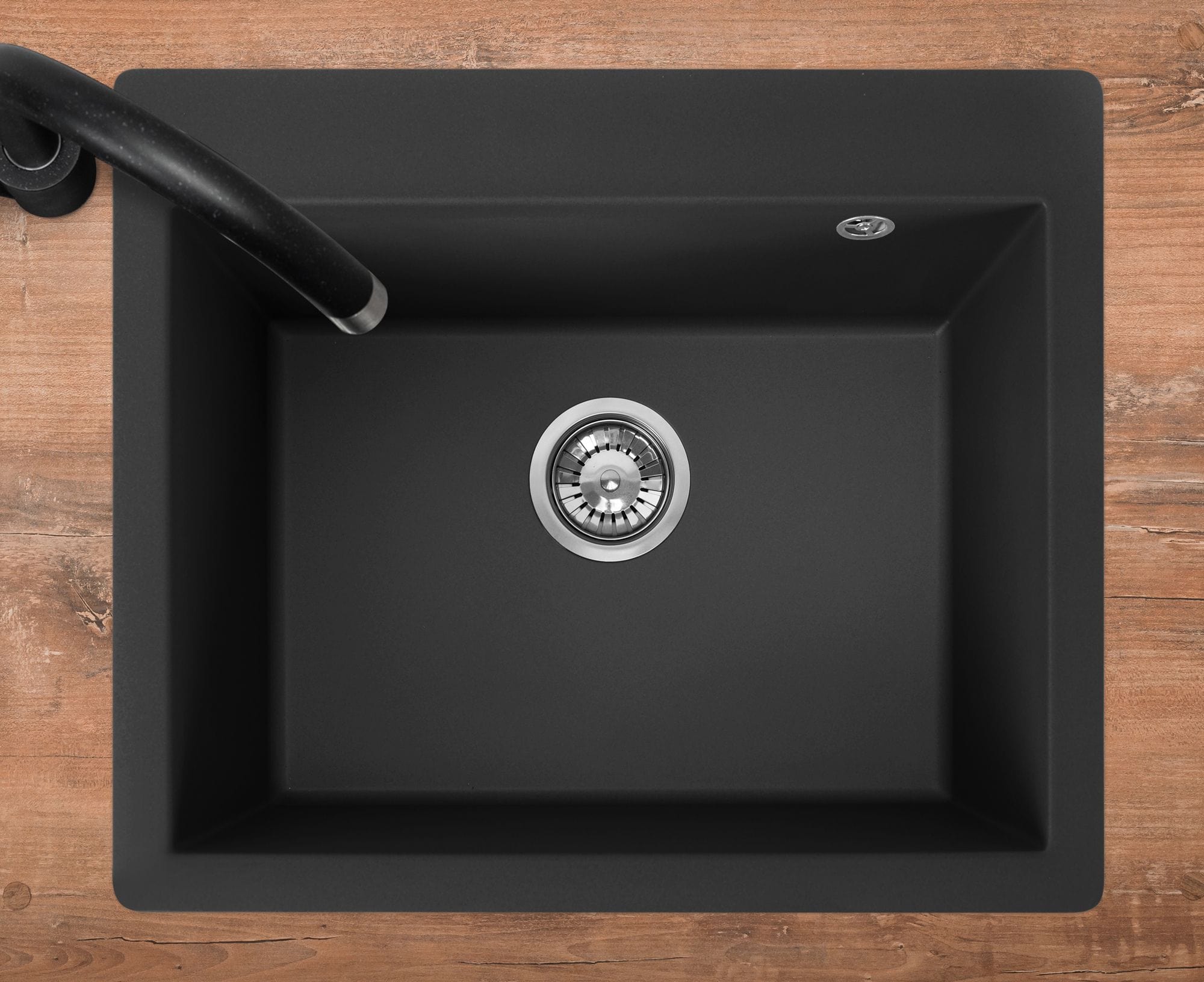 Chiuvetă bucătărie granit Rea Lin negru, 500x600x225 mm