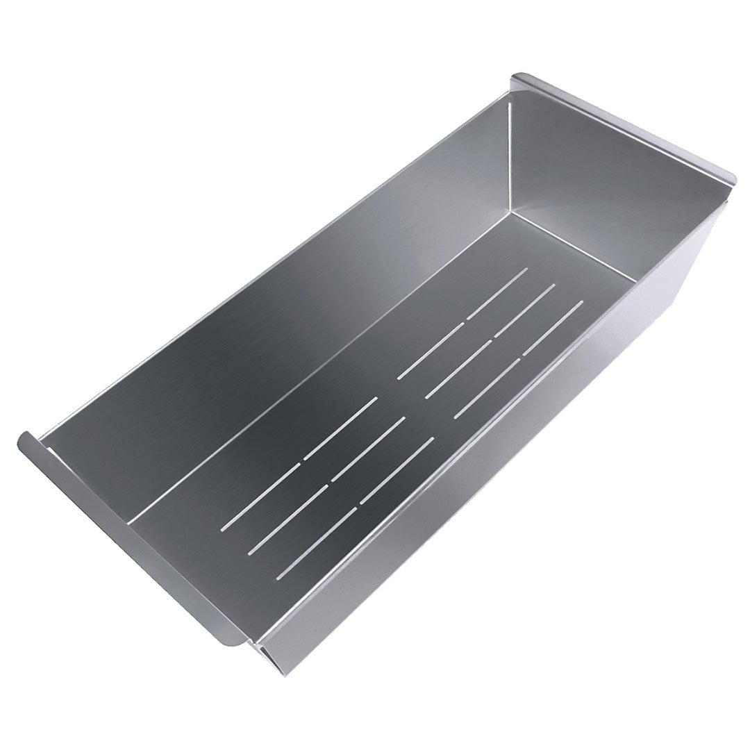 Chiuveta bucatarie inox cu dozator detergent, tavita scurgere inox, gratar rulabil inox, tocator lemn + accesorii montaj, cod: 6009