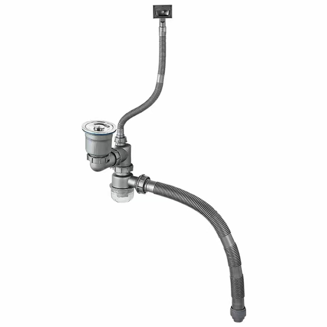 Chiuveta bucatarie inox cu dozator detergent, tavita scurgere inox, gratar rulabil inox, tocator lemn + accesorii montaj, cod: 6009