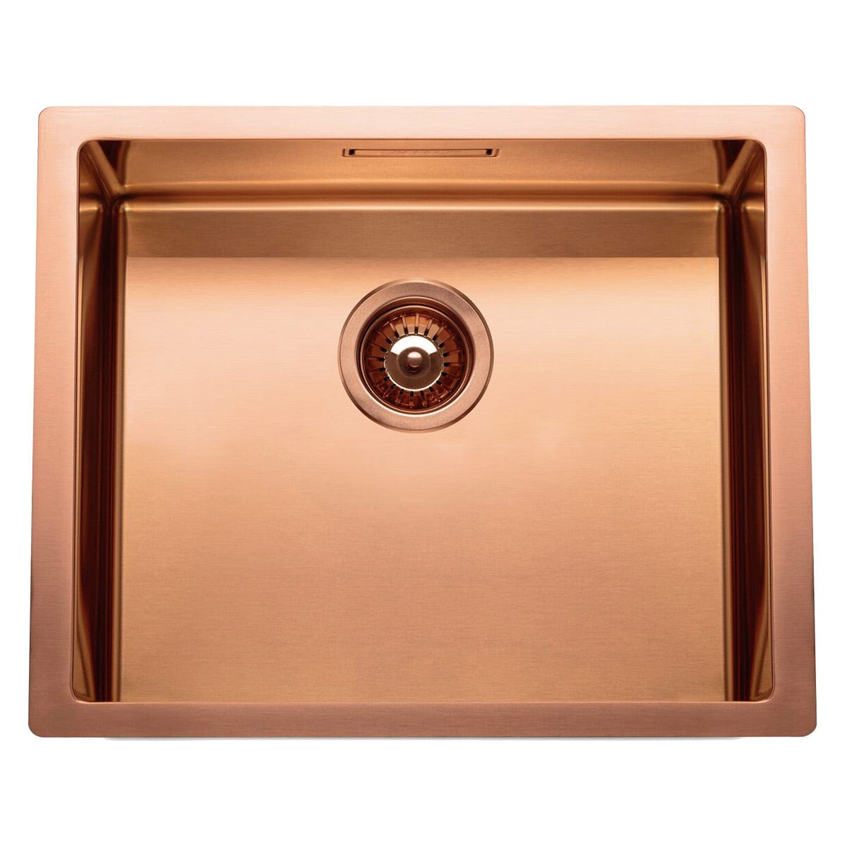 Chiuveta bucatarie inox cu strat PVD ceramic culoare cupru cu montaj pe/sub blat + accesorii montaj, 550x450x200 mm, cod 6067