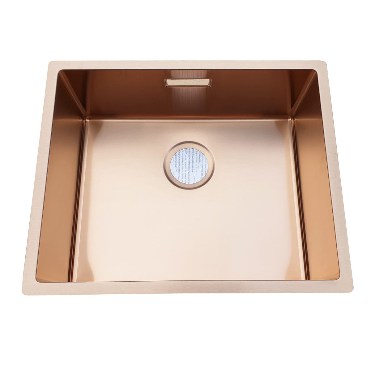 Chiuveta bucatarie inox cu strat PVD ceramic culoare cupru cu montaj pe/sub blat + accesorii montaj, 550x450x200 mm, cod 6067