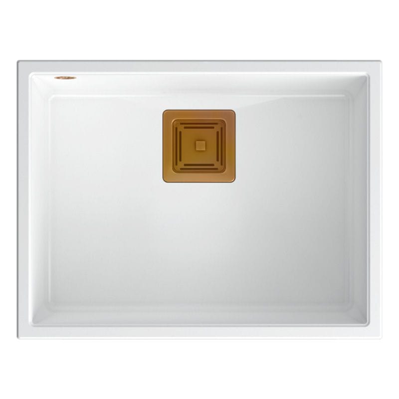 Chiuvetă din granit David 50 Quadron, alb, ventil rose