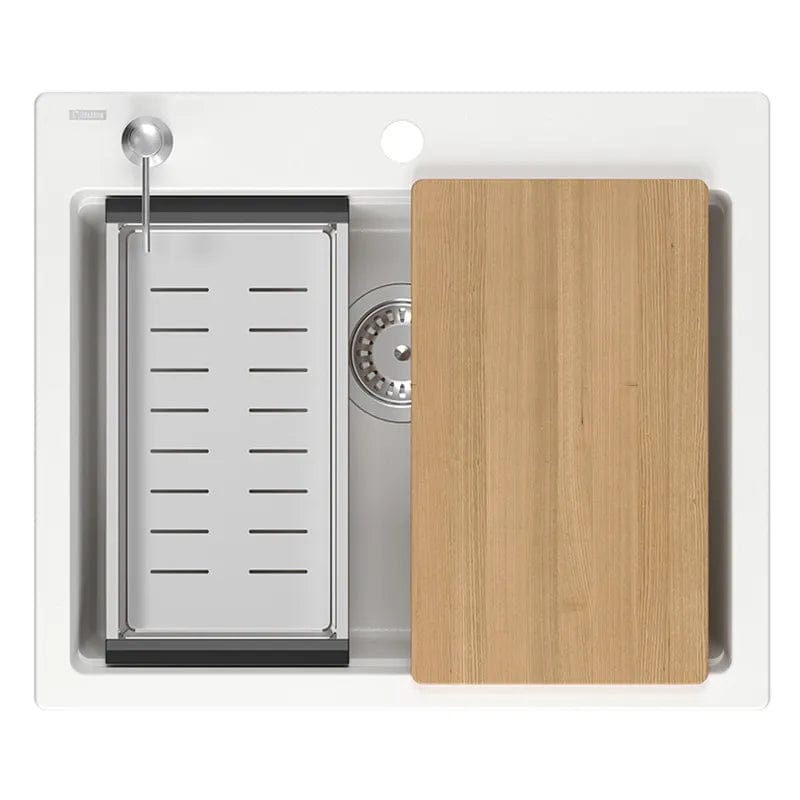 Chiuvetă din granit Kurt 110 Quadron, workstation, alb