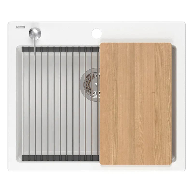 Chiuvetă din granit Kurt 110 Quadron, workstation, alb