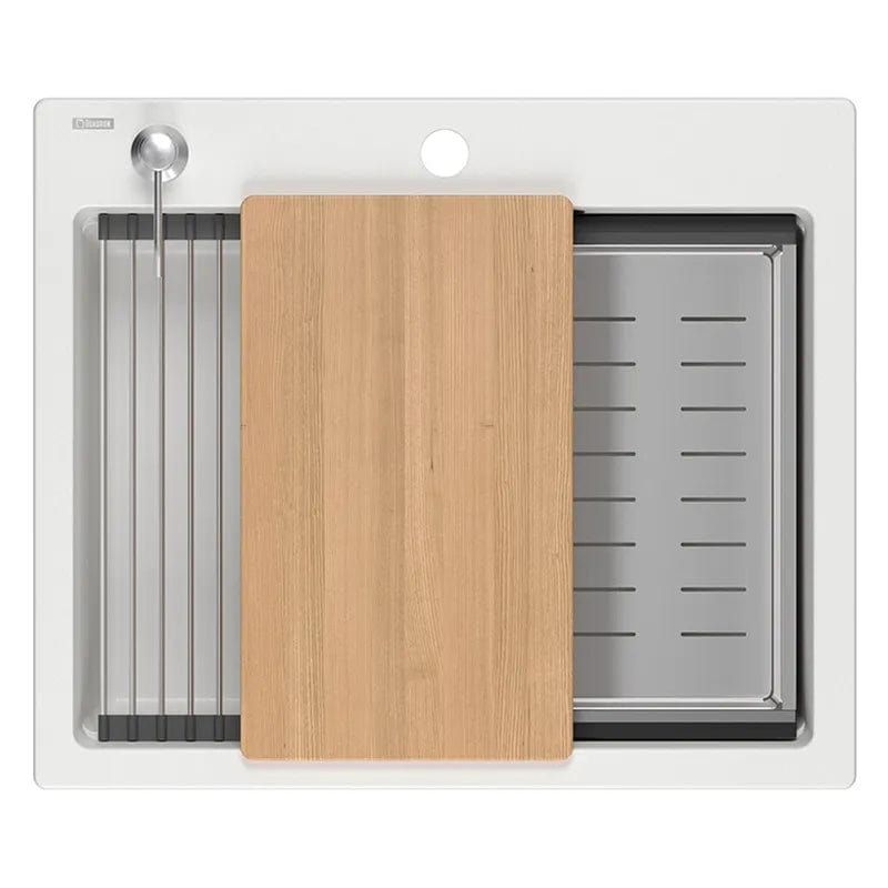 Chiuvetă din granit Kurt 110 Quadron, workstation, alb