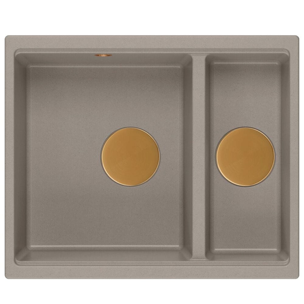 Chiuvetă din granit Logan 150 Quadron, bej, ventil rose