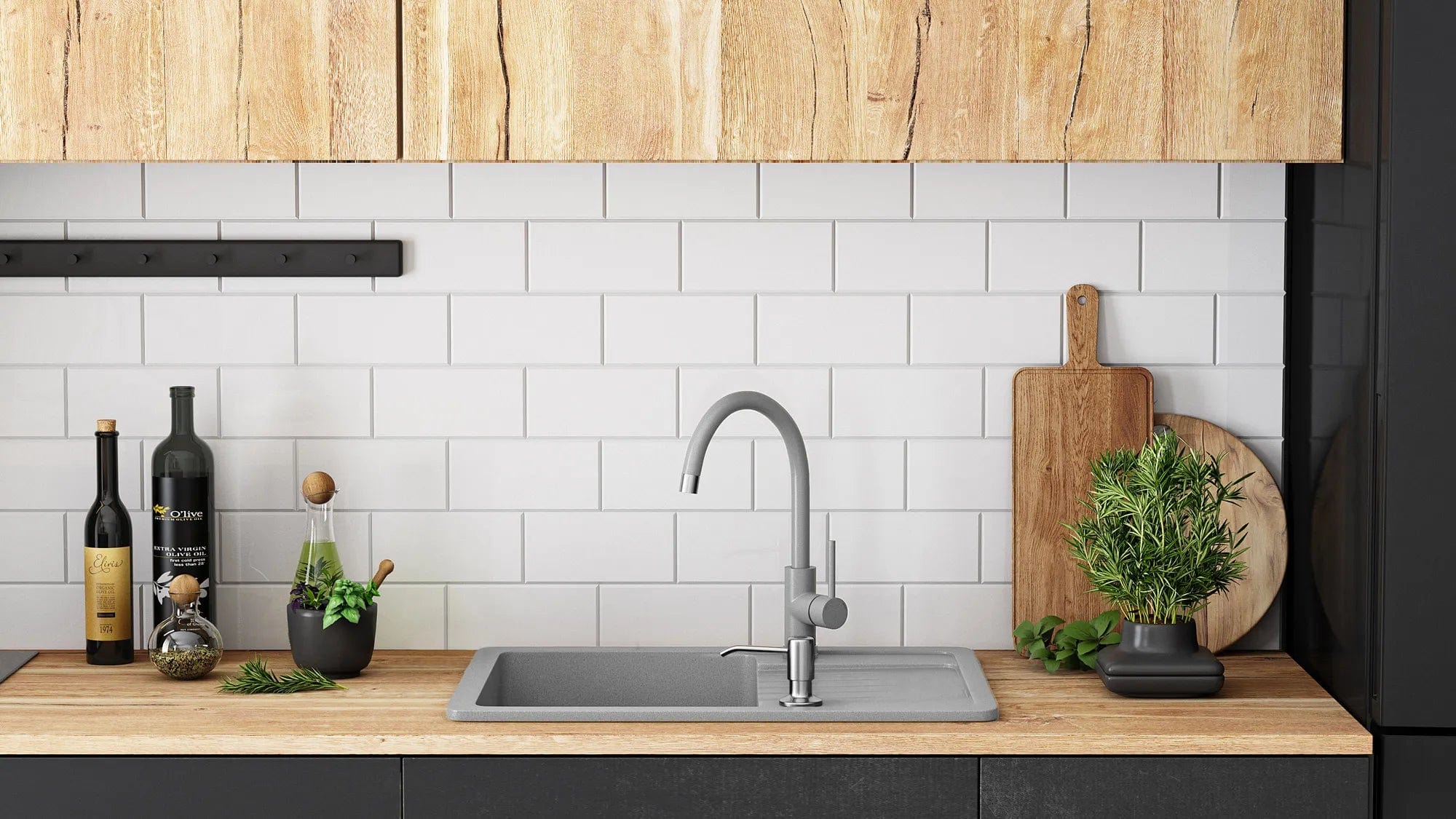 Chiuvetă din granit Rea Dag, gri