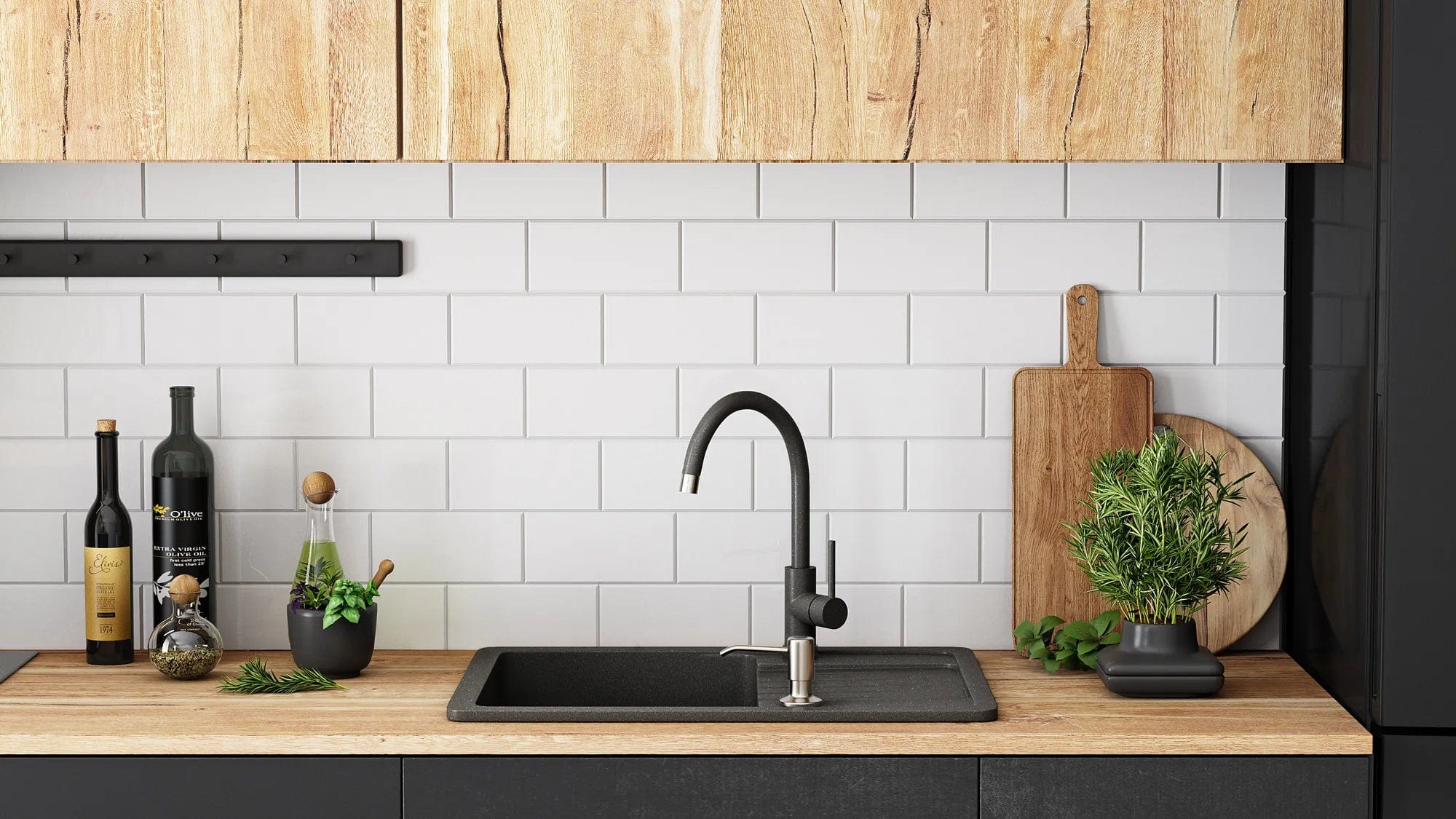 Chiuvetă din granit Rea Dag, negru pestrit