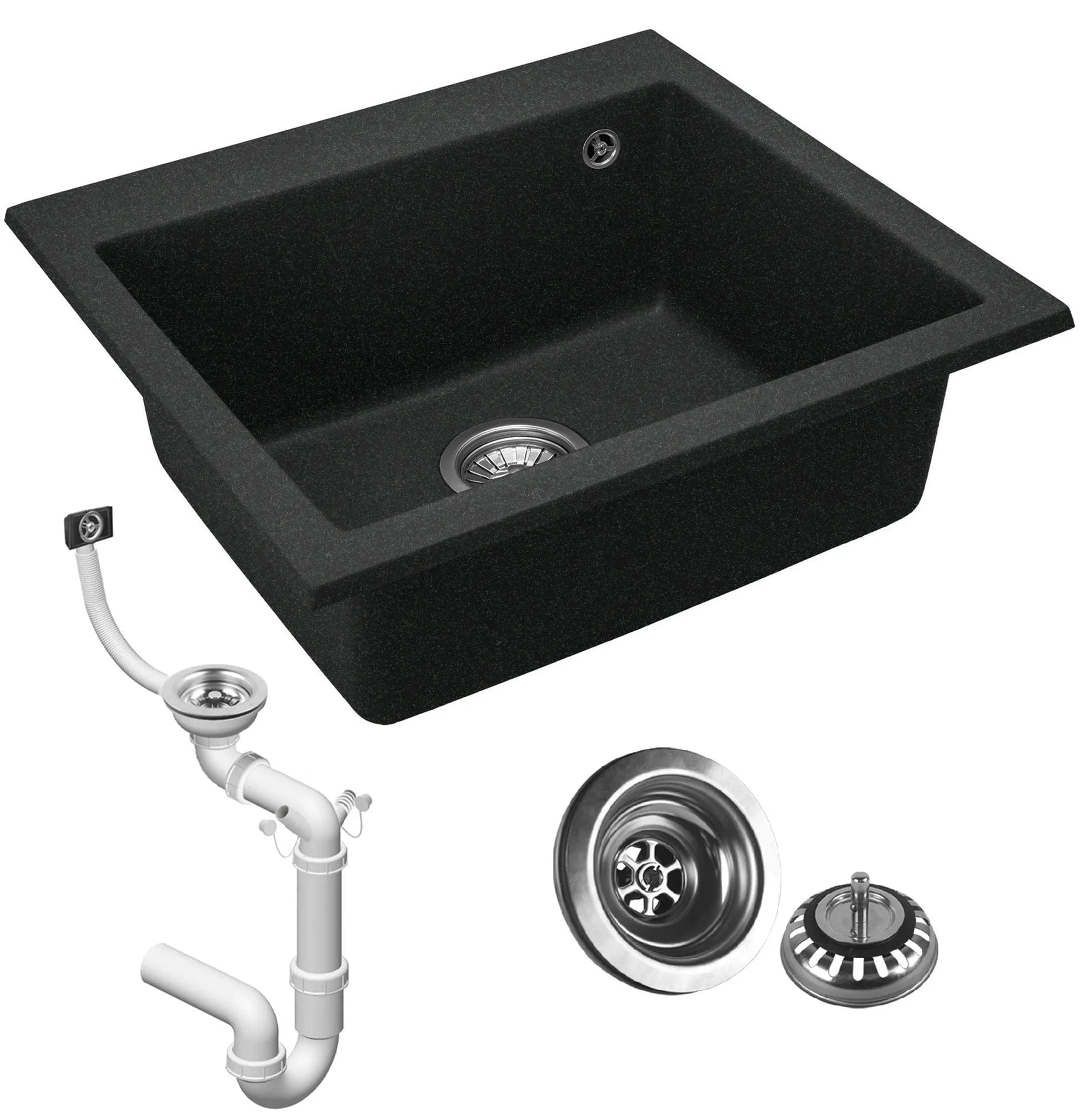 Chiuvetă din granit Rea West XL, negru metalic