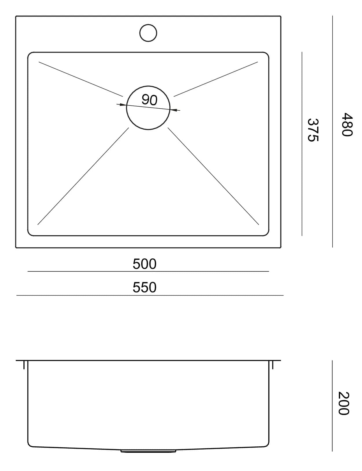 Chiuvetă Inox Quadron Russel 110, 500x480 mm, rose