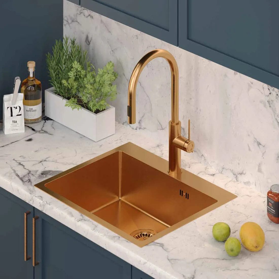 Chiuvetă Inox Quadron Russel 110, 500x480 mm, rose